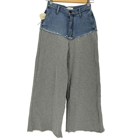 アメリ AMERI DENIM SWEAT DOCKING WIDE PANTS デニムスウェットドッキングワイドパンツ レディース 25