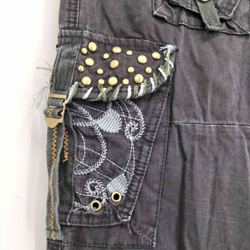 CRAZY LEOPARD スタッズ マルチポケット カーゴパンツ Y2K メンズ JPN:L