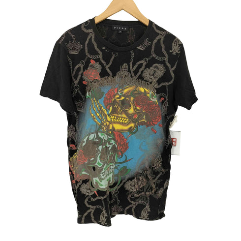 P・I・E・R・S スカル チェーン 総柄 クルーネックTシャツ Y2K メンズ FREE
