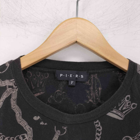 P・I・E・R・S スカル チェーン 総柄 クルーネックTシャツ Y2K メンズ FREE