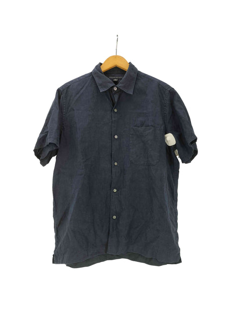 バナナリパブリック BANANA REPUBLIC 00S 03SS OLD 麻 リネン 100% インディゴ 染め S/S シャツ インド製 メンズ import:M