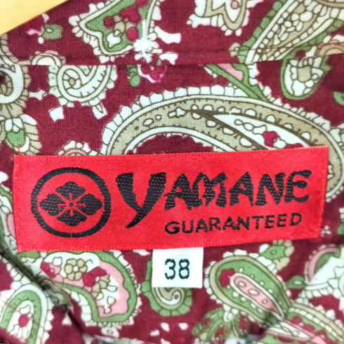 ヤマネギャランティード YAMANE GUARANTEED ペイズリー柄 ボタンダウン ロングスリーブシャツ メンズ US:38