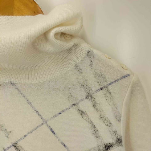 バーバリーロンドン BURBERRY LONDON チェック プリント ハイネック セーター ウール ニット レディース 2