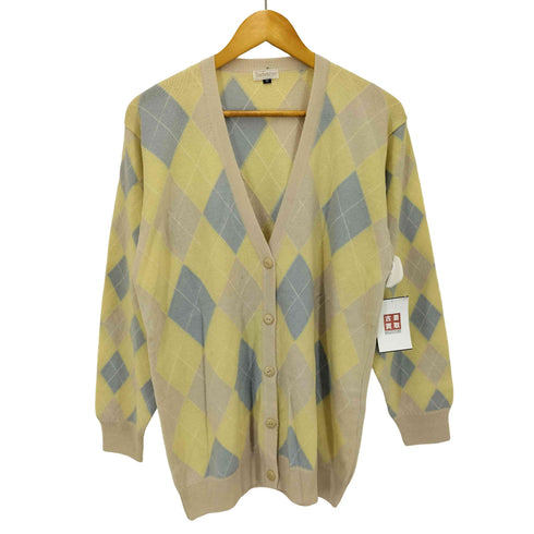 バーバリーズ BURBERRYS 90S ウール カシミヤ シルク アーガイル ニット カーディガン レディース import:M