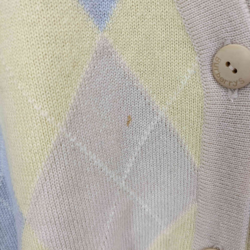 バーバリーズ BURBERRYS 90S ウール カシミヤ シルク アーガイル ニット カーディガン レディース import:M