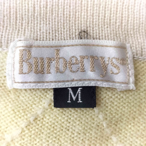 バーバリーズ BURBERRYS 90S ウール カシミヤ シルク アーガイル ニット カーディガン レディース import:M