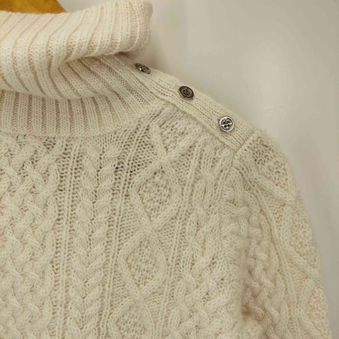 バーバリーロンドン BURBERRY LONDON アルパカ ウール ローゲージ ケーブル ニット ハイネック ニット レディース 1