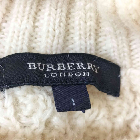バーバリーロンドン BURBERRY LONDON アルパカ ウール ローゲージ ケーブル ニット ハイネック ニット レディース 1