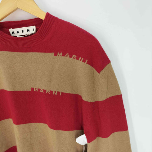 マルニ MARNI MA LOGO BORDER KNIT ロゴ ボーダー ニット メンズ EUR:48