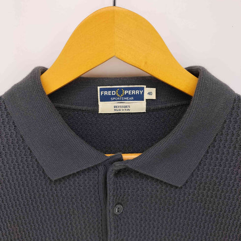 フレッドペリー FRED PERRY イタリア製 REISSUES ロゴ 刺繍 サーマル L/S ポロシャツ メンズ FR:40