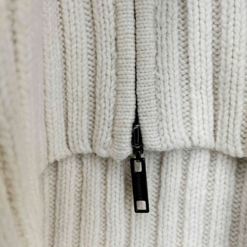 バーバリーロンドン BURBERRY LONDON ノバチェック フリースライナー付き カシミヤ混 ローゲージ ニット ジップアップ パーカー レディース 2