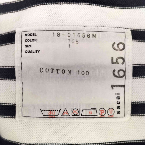 サカイ Sacai クロスオーバーVネック ショートスリーブボーダーTシャツ メンズ JPN:1