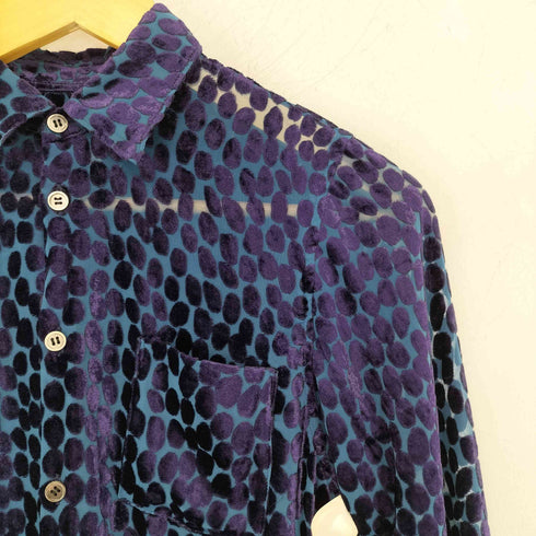 ジュンヤワタナベコムデギャルソン JUNYA WATANABE COMME des GARCONS ドット柄 ベルベット ベロア シャツ メンズ JPN:XS