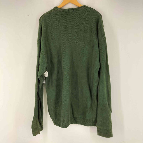 チャップスラルフローレン CHAPS RALPH LAUREN 90S ロゴ刺繍 ヘリンボーン コットンニット メンズ JPN:XXL