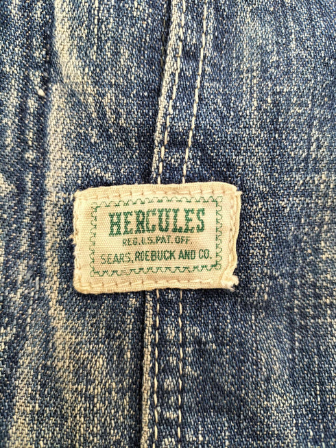 ヘラクレス HERCULES 50~60s デニム カバーオール 裏地ブランケット 襟コーデュロイ 4つボタン SEARS リペア メンズ
