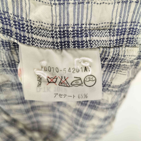 タケオキクチ TAKEO KIKUCHI 90S 初期 アセテート レーヨン 加工 L/S チェック ポップコーン シャツ メンズ JPN:3