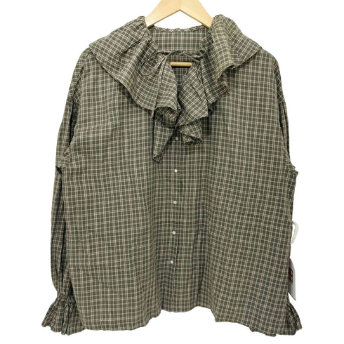 ビームスボーイ BEAMS BOY 25SS チェック フリルカラー シャツ レディース