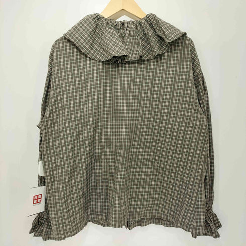 ビームスボーイ BEAMS BOY 25SS チェック フリルカラー シャツ レディース