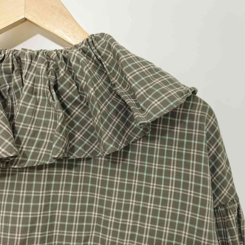 ビームスボーイ BEAMS BOY 25SS チェック フリルカラー シャツ レディース