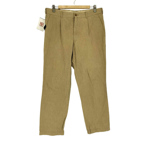 コムデギャルソンオムプリュス COMME des GARCONS HOMME PLUS AD2005 1タック ストライプ コットン スラックスパンツ メンズ LL