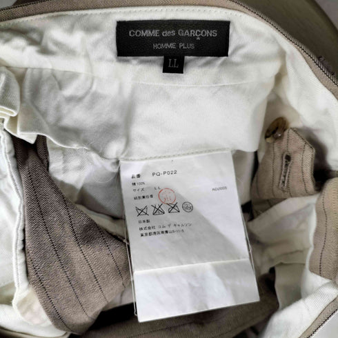 コムデギャルソンオムプリュス COMME des GARCONS HOMME PLUS AD2005 1タック ストライプ コットン スラックスパンツ メンズ LL