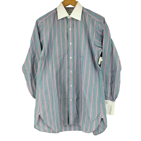 ターンブルアンドアッサー Turnbull & Asser jermyn street ストライプ 長袖ドレスシャツ メンズ 38/82