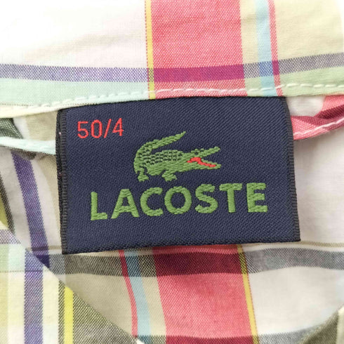 ラコステ LACOSTE ワンポイントロゴ刺繍 チェックフーデットジャケット メンズ 50/4