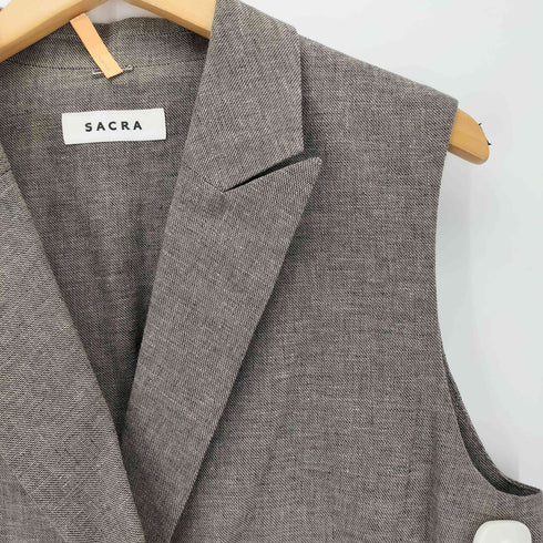 サクラ SACRA リネン コットン シャンブレー ベスト レディース 38