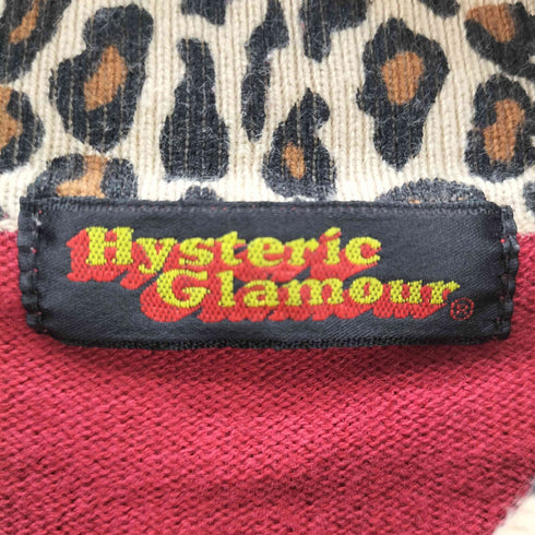 ヒステリックグラマー HYSTERIC GLAMOUR 90 OLD 初期 ヘム レオパード S/S クロップド ニット ポロ Y2K レディース FREE