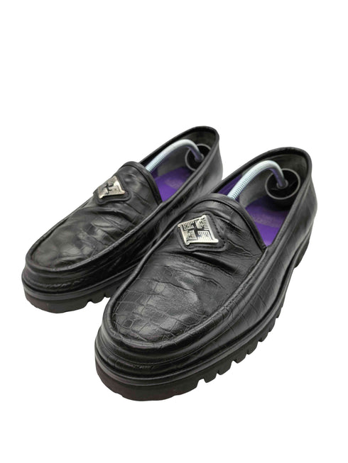 バッズプール BUDSPOOL CROCODILE EMBOSS LEATHER LOAFER コラボ クロコダイル エンボス レザー ローファー メンズ 27 1/2
