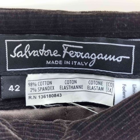 サルヴァトーレフェラガモ Salvatore Ferragamo 細畝 コーデュロイ タイトスカート レディース 42
