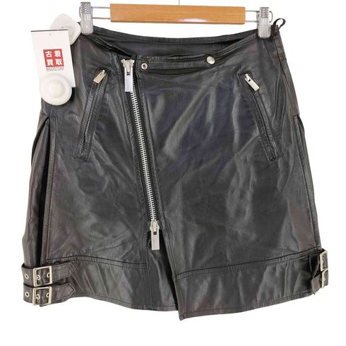 サカイ Sacai 22SS cow leather double-zip riders skirt カウレザーダブルジップライダースミニスカート レディース 2