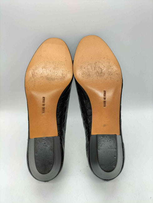サルヴァトーレフェラガモ Salvatore Ferragamo MADE IN ITALY イタリア製 クロコ 型押し リボン プレート パンプス レディース 5