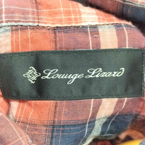 ラウンジリザード LOUNGELIZARD シワ加工 ショートスリーブ チェックシャツ メンズ JPN:1
