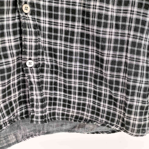 ラウンジリザード LOUNGELIZARD ロングスリーブ 両フラップ チェック ワイヤーシャツ メンズ JPN:1
