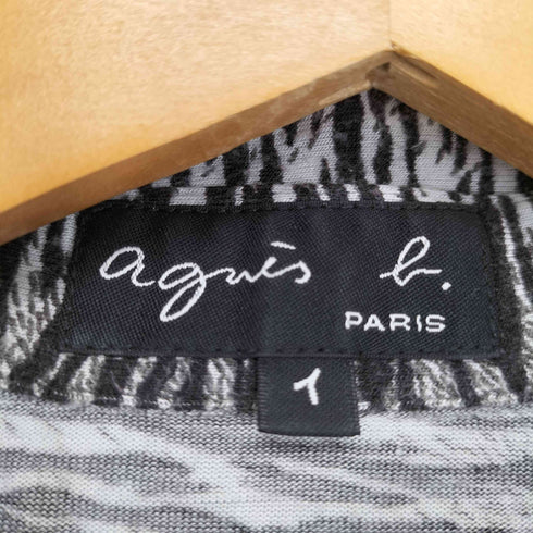 アニエスベー agnes b. PARIS レーヨン ゼブラ柄 シャツ レディース