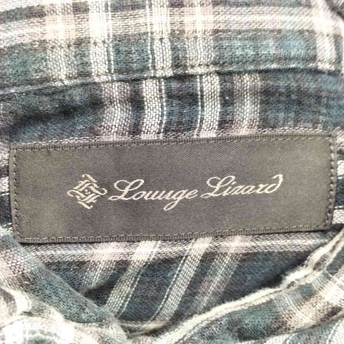 ラウンジリザード LOUNGELIZARD ロングスリーブ 両フラップ チェック ワイヤーシャツ メンズ JPN:1