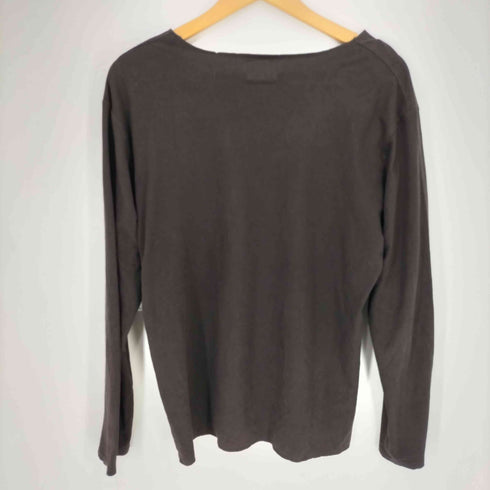 ピーピーエフエム PPFM メッセージ プリント フェイク スエード Uネック L/S 長袖 カットソー ネオグランジ Y2K メンズ JPN:L
