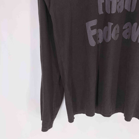 ピーピーエフエム PPFM メッセージ プリント フェイク スエード Uネック L/S 長袖 カットソー ネオグランジ Y2K メンズ JPN:L