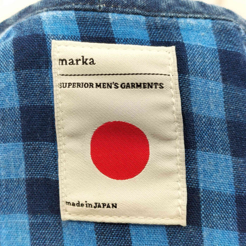 マーカ marka インディゴ リネン ノーカラーシャツ メンズ JPN:1