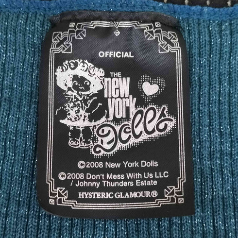 ヒステリックグラマー HYSTERIC GLAMOUR 00S NEW YORK DOLLS レース ラメ ニュースペーパ― プリント タンクトップ Y2K レディース FREE