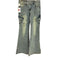 not knowing Line-Cut Cargo Flared Jeans 韓国ブランド Y2K レディース JPN:S