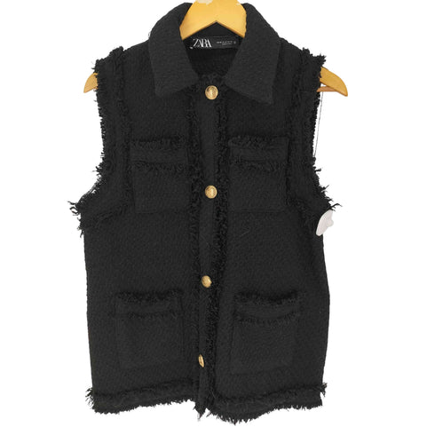 ザラ ZARA リンジトリム テクスチャー ベスト レディース import:XS