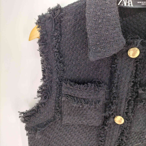 ザラ ZARA リンジトリム テクスチャー ベスト レディース import:XS