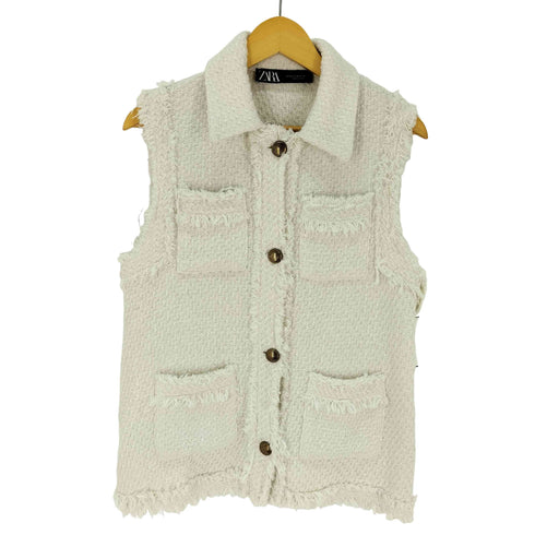 ザラ ZARA リンジトリム テクスチャー ベスト レディース import:XS