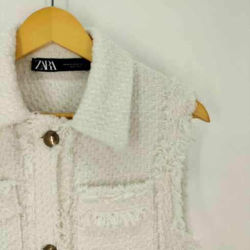 ザラ ZARA リンジトリム テクスチャー ベスト レディース import:XS
