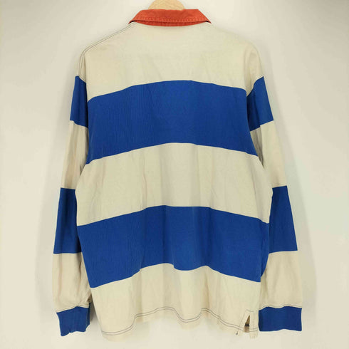 ポロバイラルフローレン Polo by RALPH LAUREN スモールポニー刺繍 ボーダー スウェット ハーフジップ ポロ プルオーバー メンズ import:L