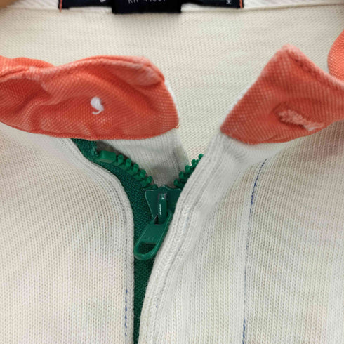 ポロバイラルフローレン Polo by RALPH LAUREN スモールポニー刺繍 ボーダー スウェット ハーフジップ ポロ プルオーバー メンズ import:L
