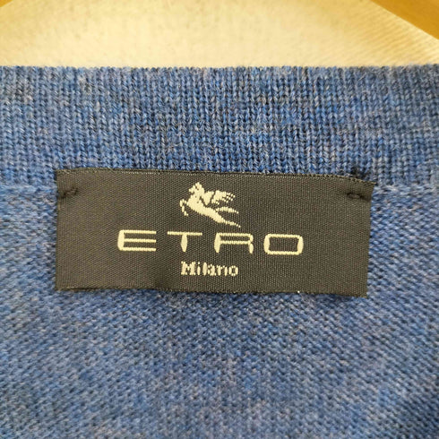 エトロ ETRO シルクウール 異素材切替 ボタニカル 半袖 ニット ブラウス レディース 46