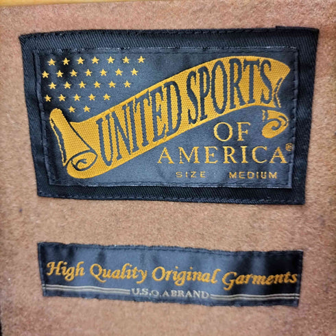 ユナイテッドスポーツ UNITED SPORTS 袖切替え レザー ボールチェーンジッパー サイドアジャスター ウール スタジャン メンズ import:M